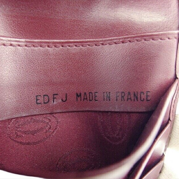 Authenticity guaranteed USED Cartier Bi -fold Wallet Bordeaux x Leather x Gold - Picture 7 of 11